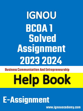 IGNOU BCOA 1 Solved Assignment 2023 2024